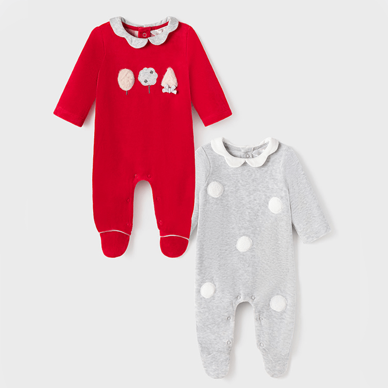 Set of 2 Overalls Plus Red With Gray Mayoral 2666