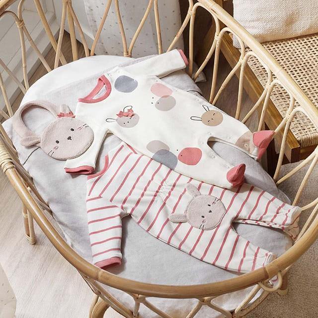 Set of 2 overalls and cream bib with powder pink stripes Mayoral 2670