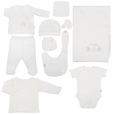 Maternity Set Newborn Babies Organic Cotton With Bears White KityKate S16765