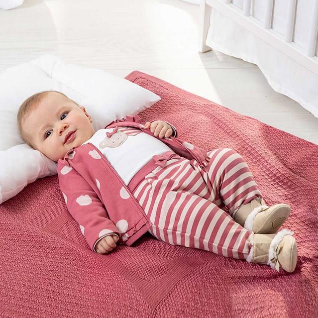 3-Piece Tracksuit With Stripes And Polka Dots Beige Mayoral 2672