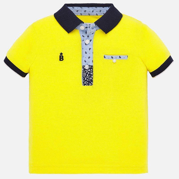 Boy's Yellow Cotton Polo T-shirt Mayoral 1146