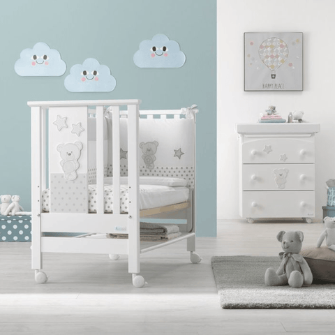 Co-sleeper Cot Protection Set 4 Pieces Cotton Gray Havana Contact Art Azzurra