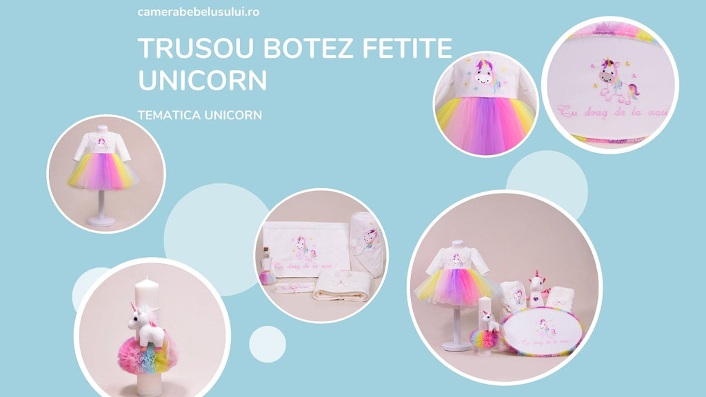 unicon themed christening kit for girls