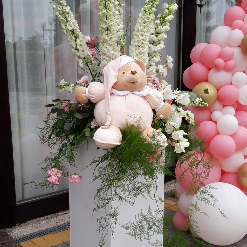 extra teddy bears at the baby's room girl's christening