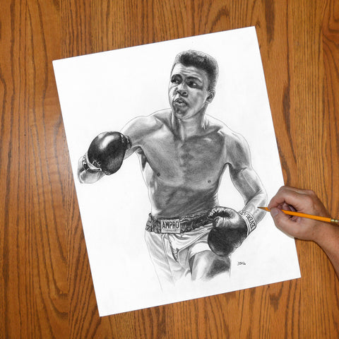 Cassius Clay Champ Muhammed Ali Pencil Print | Buy Original Artwork and ...