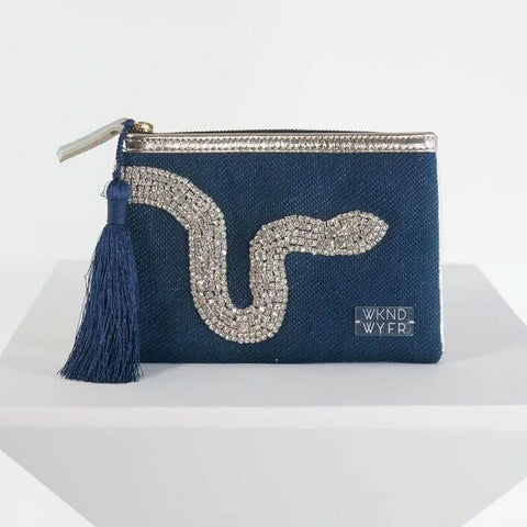 WKND WYFR - NAVY SSSSSHINY CLUTCH