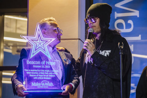 CCHobbyFun produced Beacon of Hope Award presented my Make-A-Wish to Criss Angel