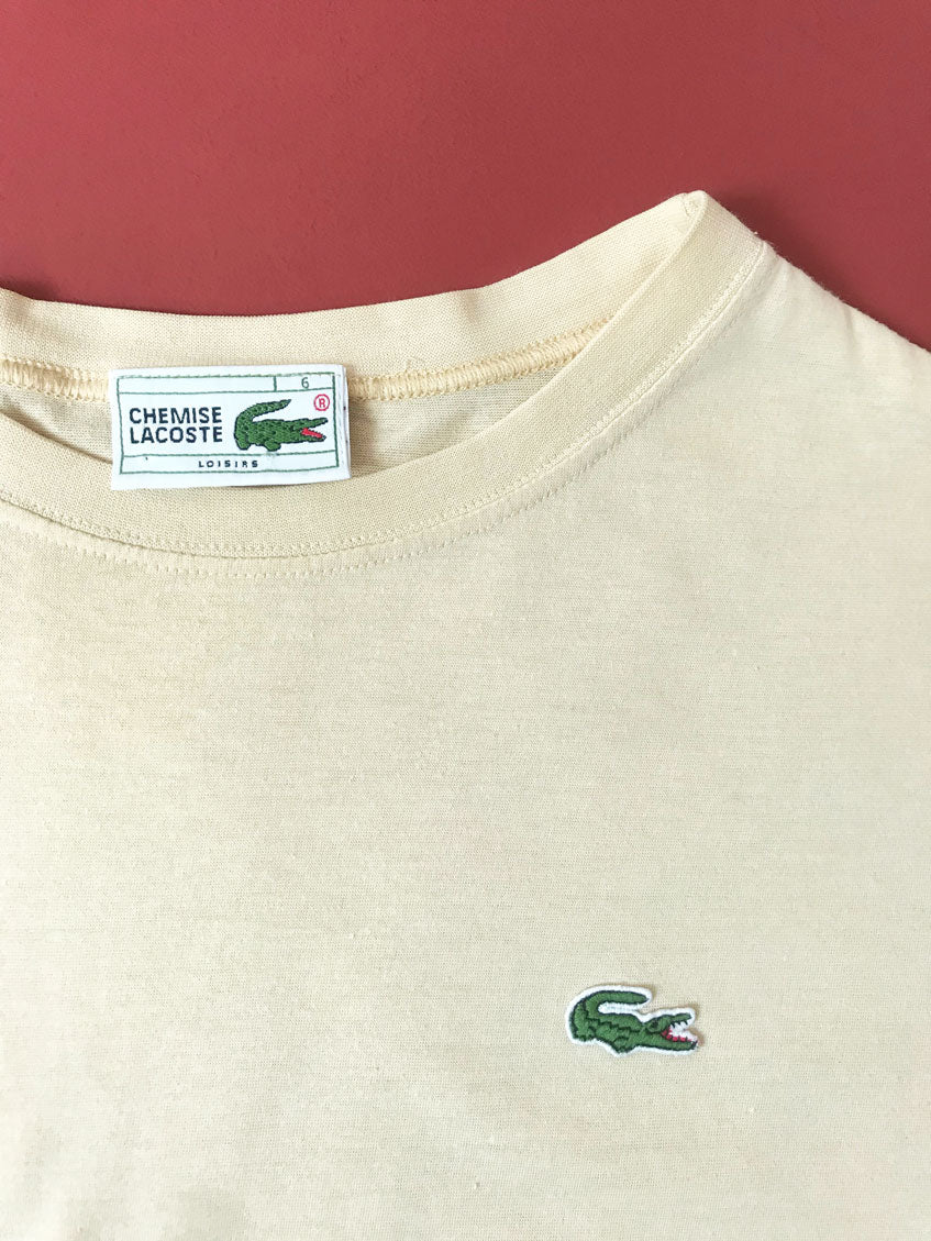 T Shirt Lacoste Vintage Jaune Pâle 