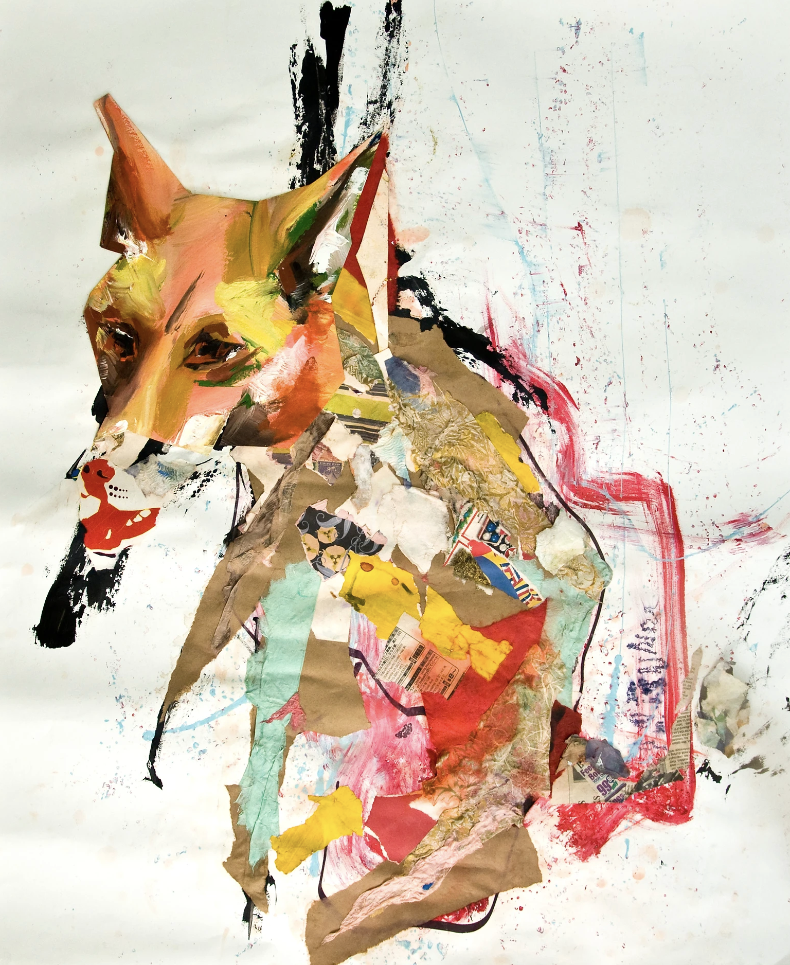 Sweet-as-a-Honeycomb 2013 (32'x37') Mixed Media Collage and Oil on archival paper. Inspiration: English, take of a dog prince.