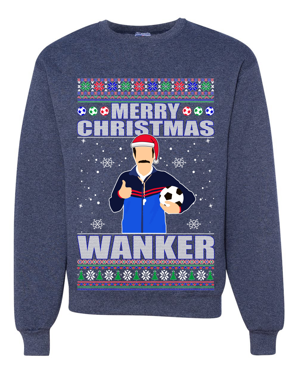 Ted Merry Christmas Wanker Ugly Christmas Sweater Unisex Crewneck Graphic Sweatshirt