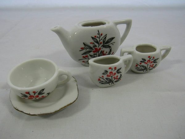 Vintage Miniature China Tea Set Souvenir Tea Pots Tea Cups Mini