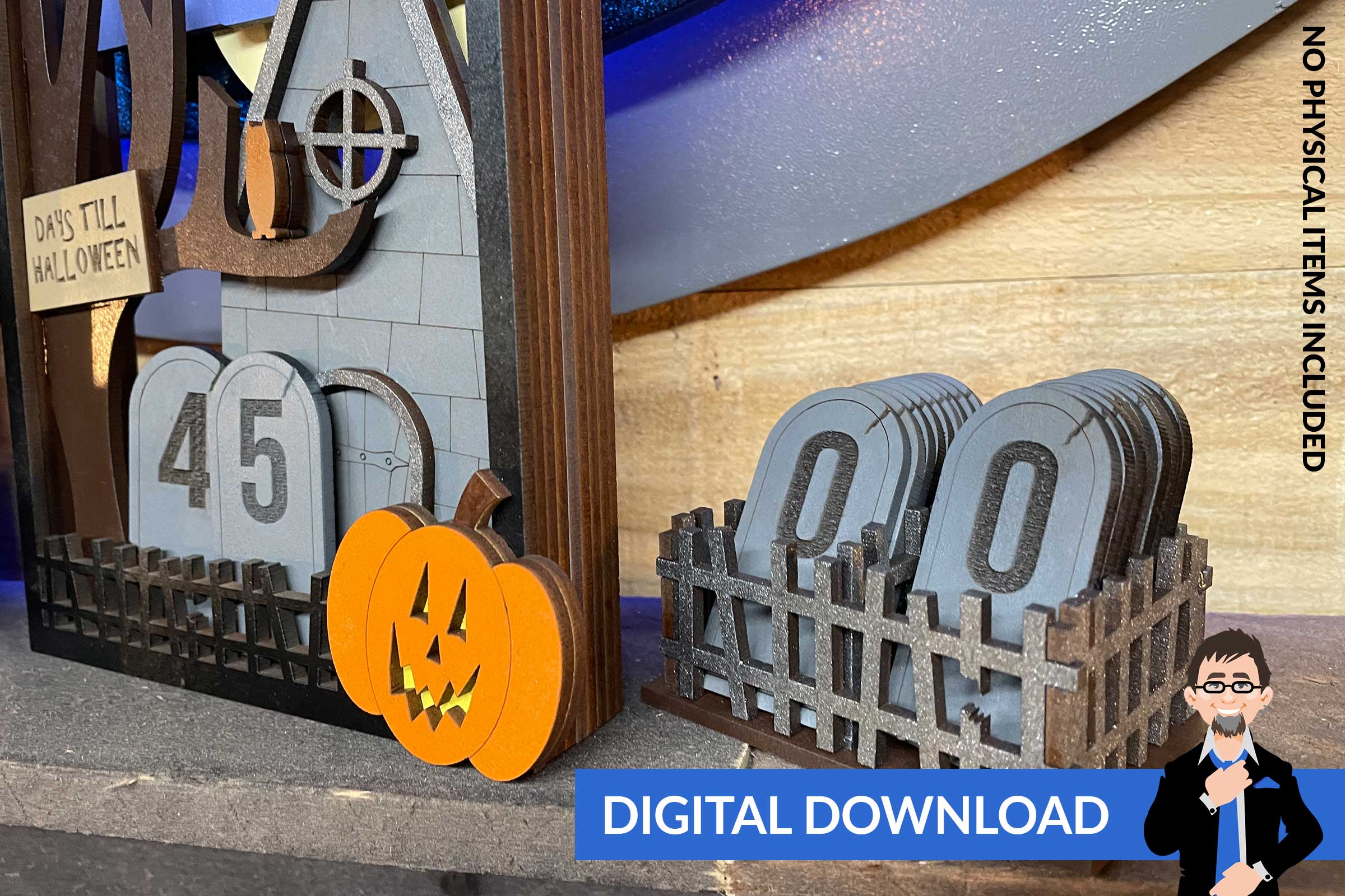 Halloween Countdown Big Blue Laser Designs