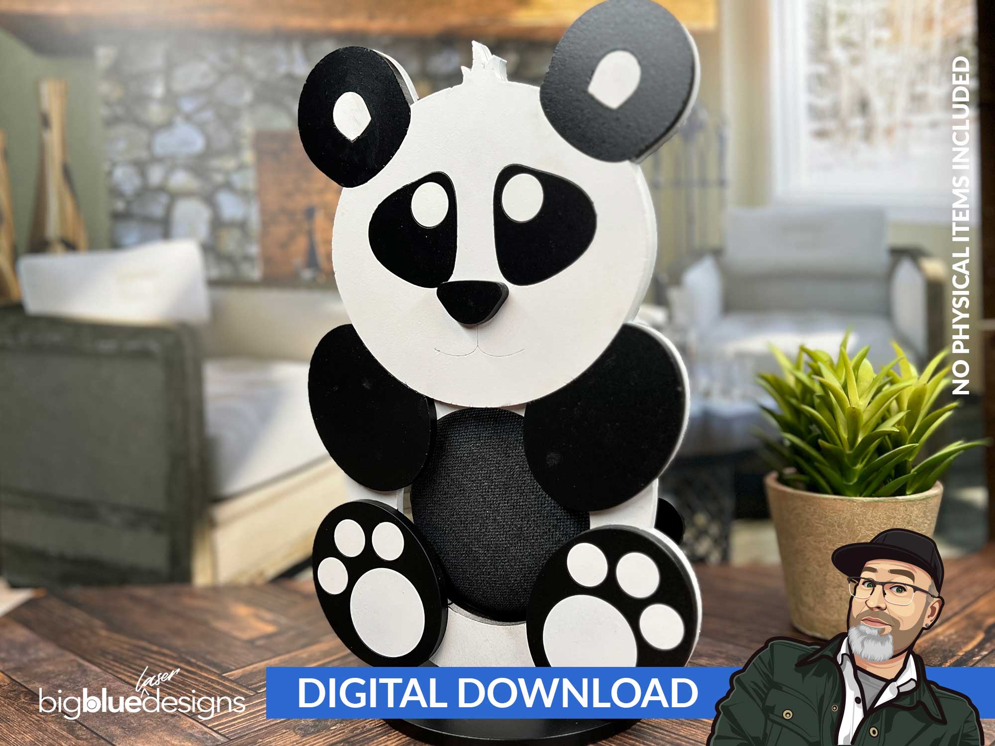 Zenuw Langwerpig Gedrag Panda Smart Speaker Holder – Big Blue Laser Designs