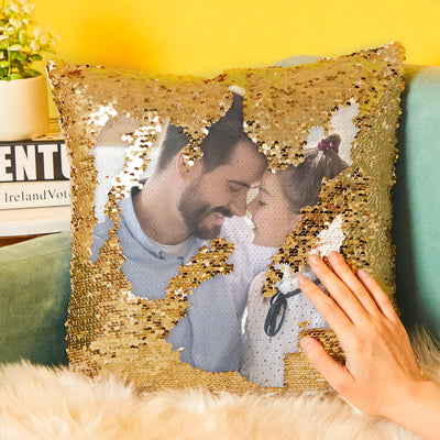 custom sequin pillow photo