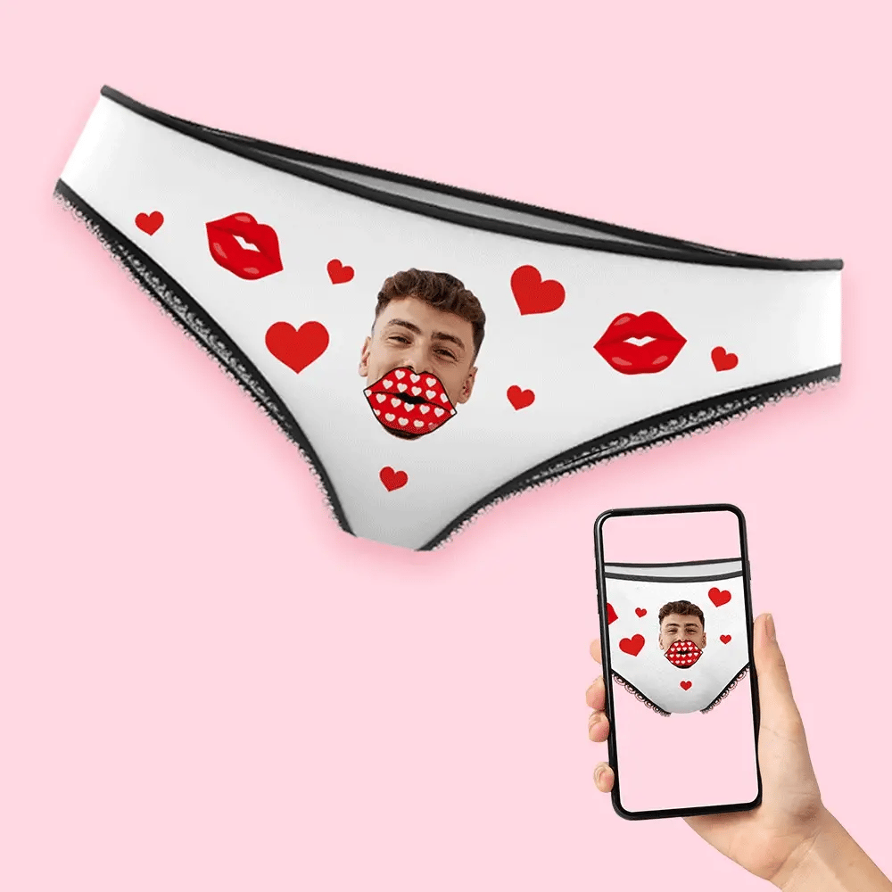 Custom Face Lips And Heart Ar View Underwear For Her Personalized Thon Myphotobags 3799