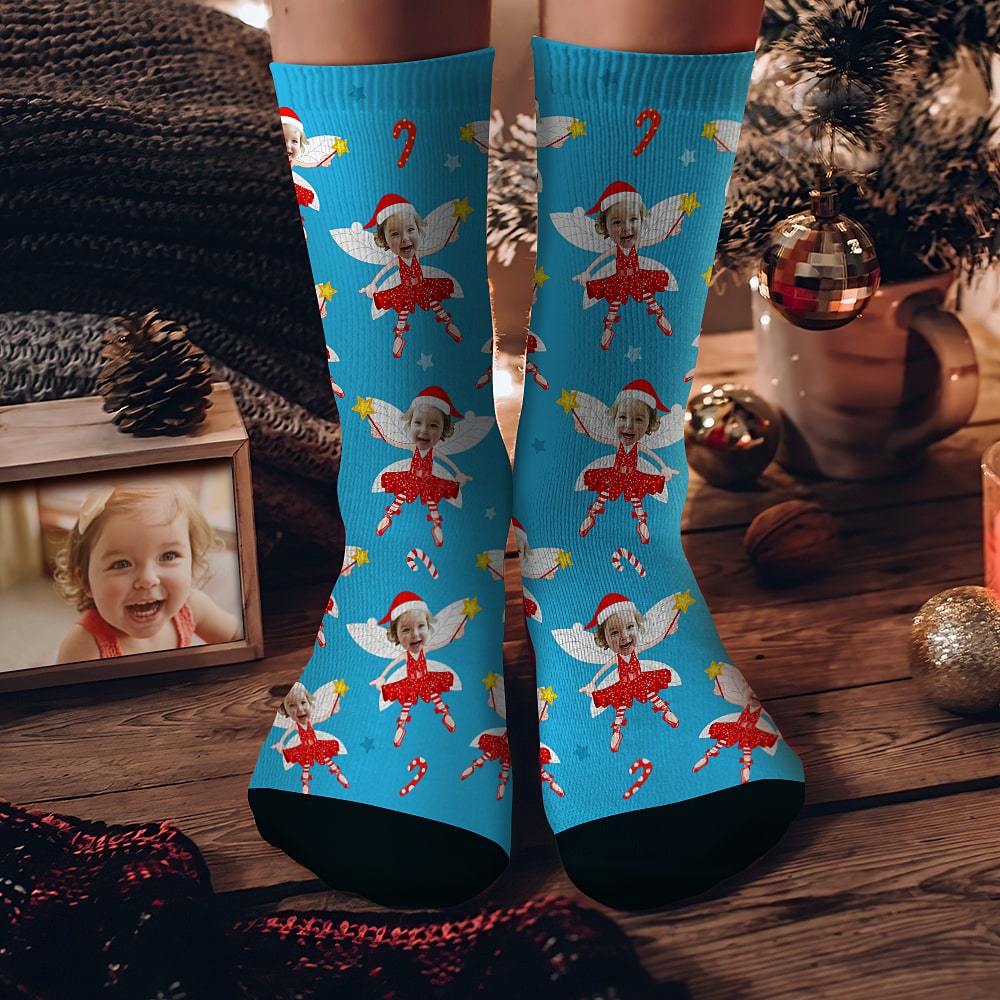 Woven Yakety YAK! Knee High Socks - Running Christmas Elf (Red & White Stripes/Green) | ChalkTalkSPORTS