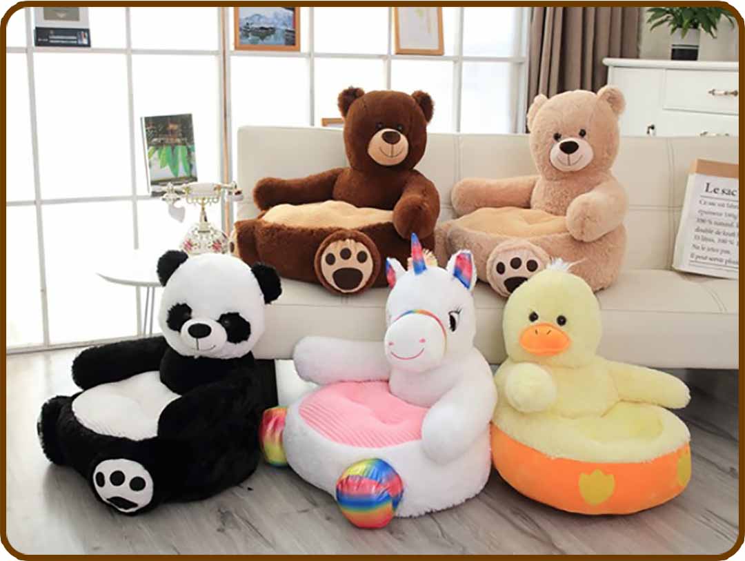 Baby Seat  Sofá Urso Puff de Pelúcia para Crianças