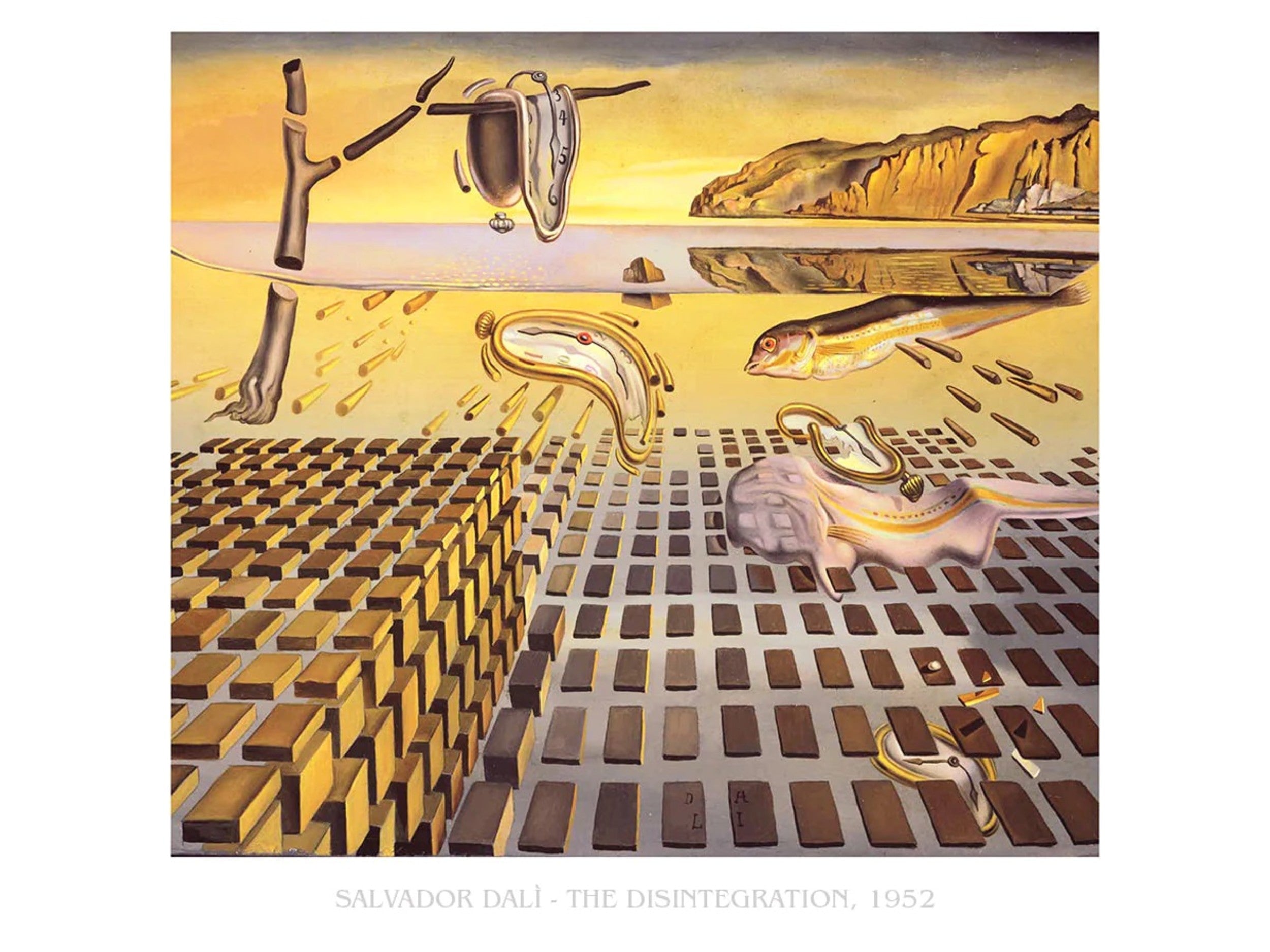Kunstdruk Salvador Dali La Desintegration de la Persistance de la Memoire 80x60cm