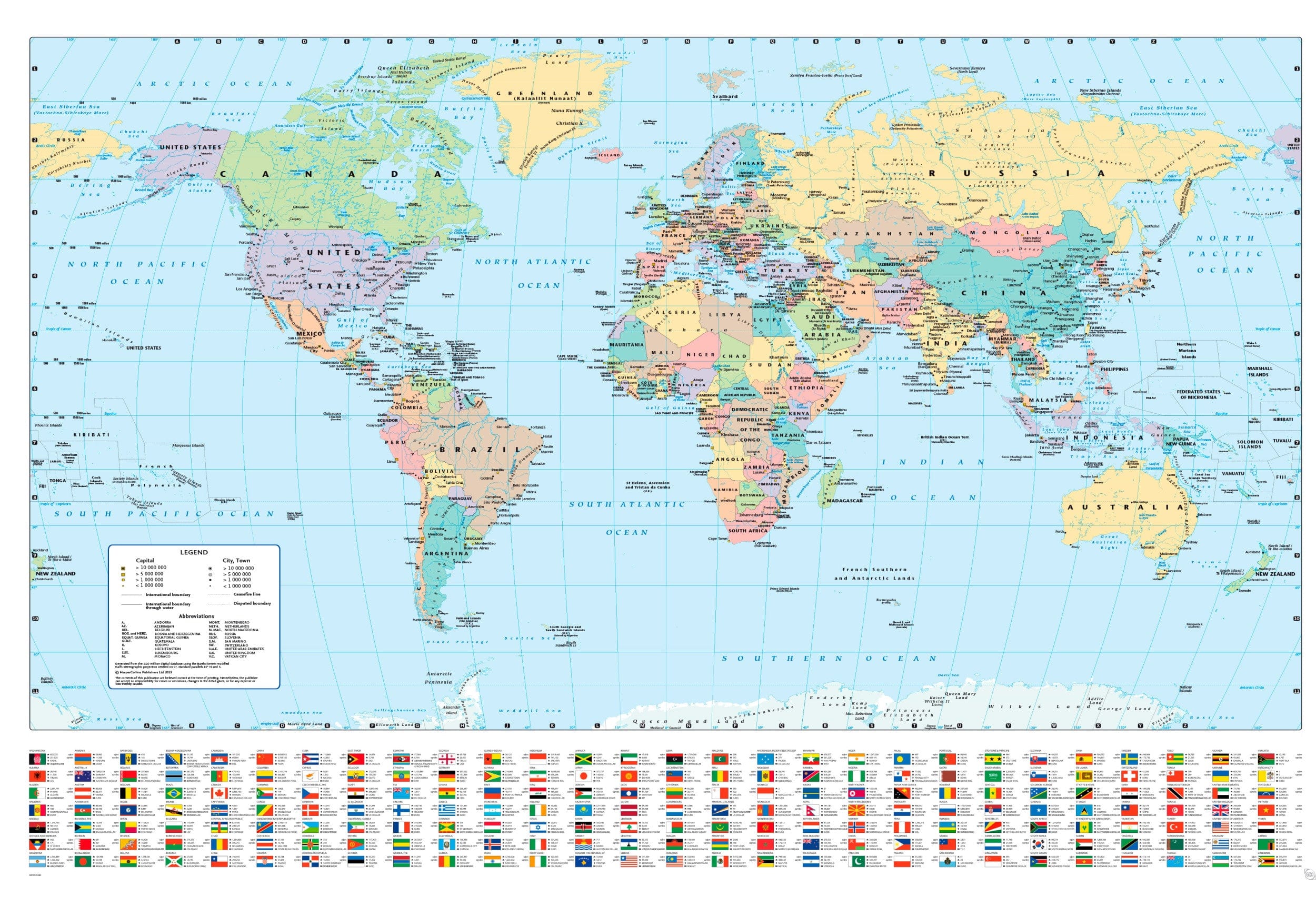 Poster Harper Collins World Map 21 91,5x61cm
