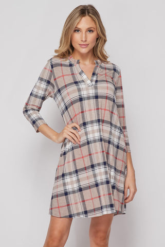 Plaid mid-length dress