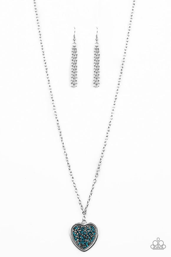 Paparazzi Kiss and SHELL Blue Heart Necklace | CarasShop