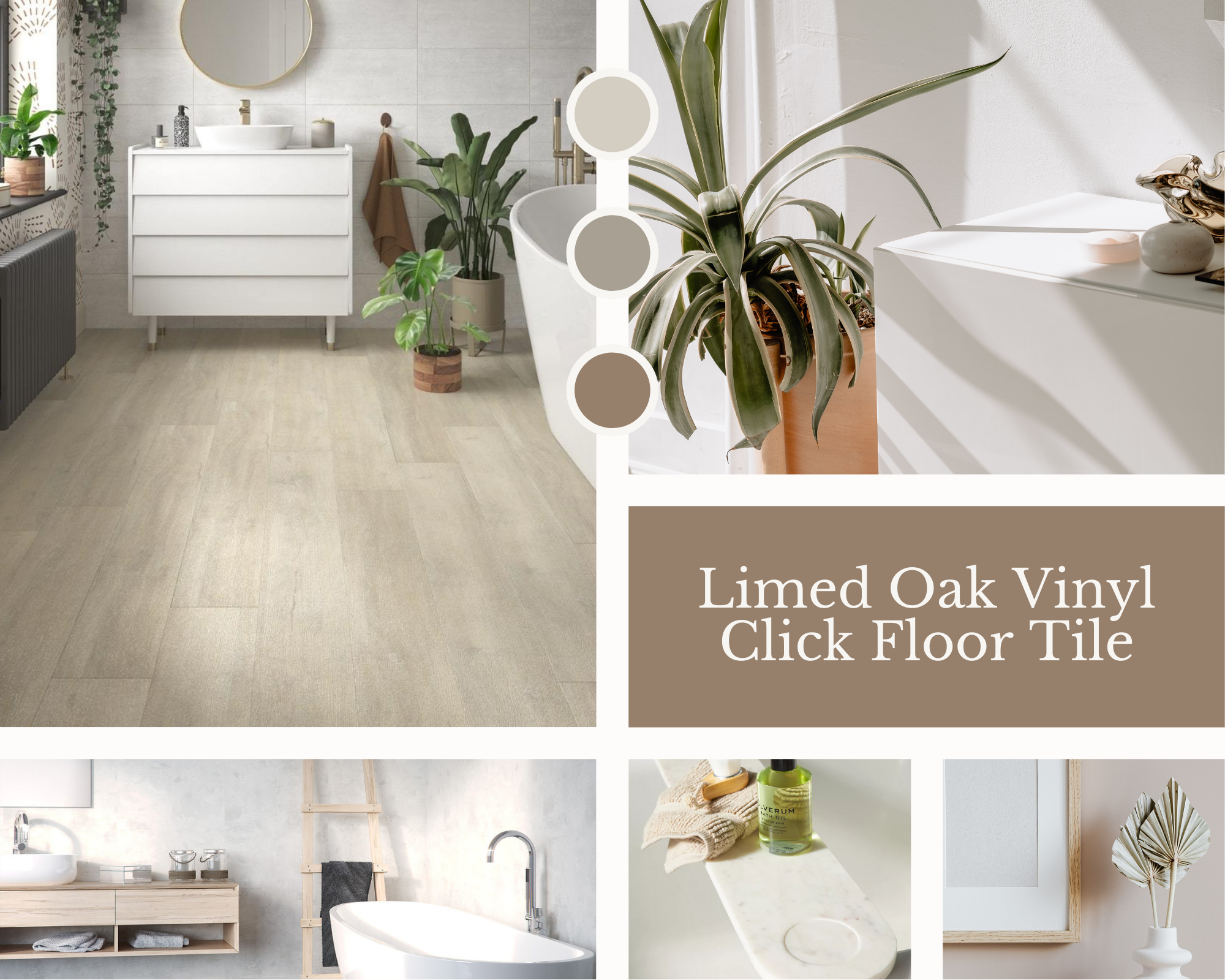 Limed Oak Vinyl Click Floor Tile