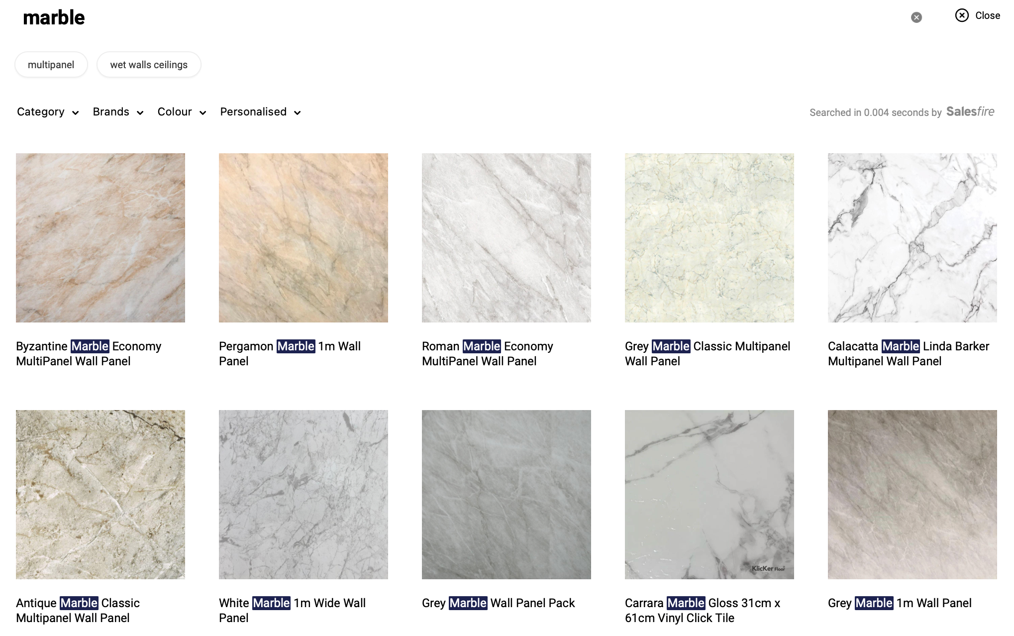 Marble effect - Wet Walls and Ceilings 