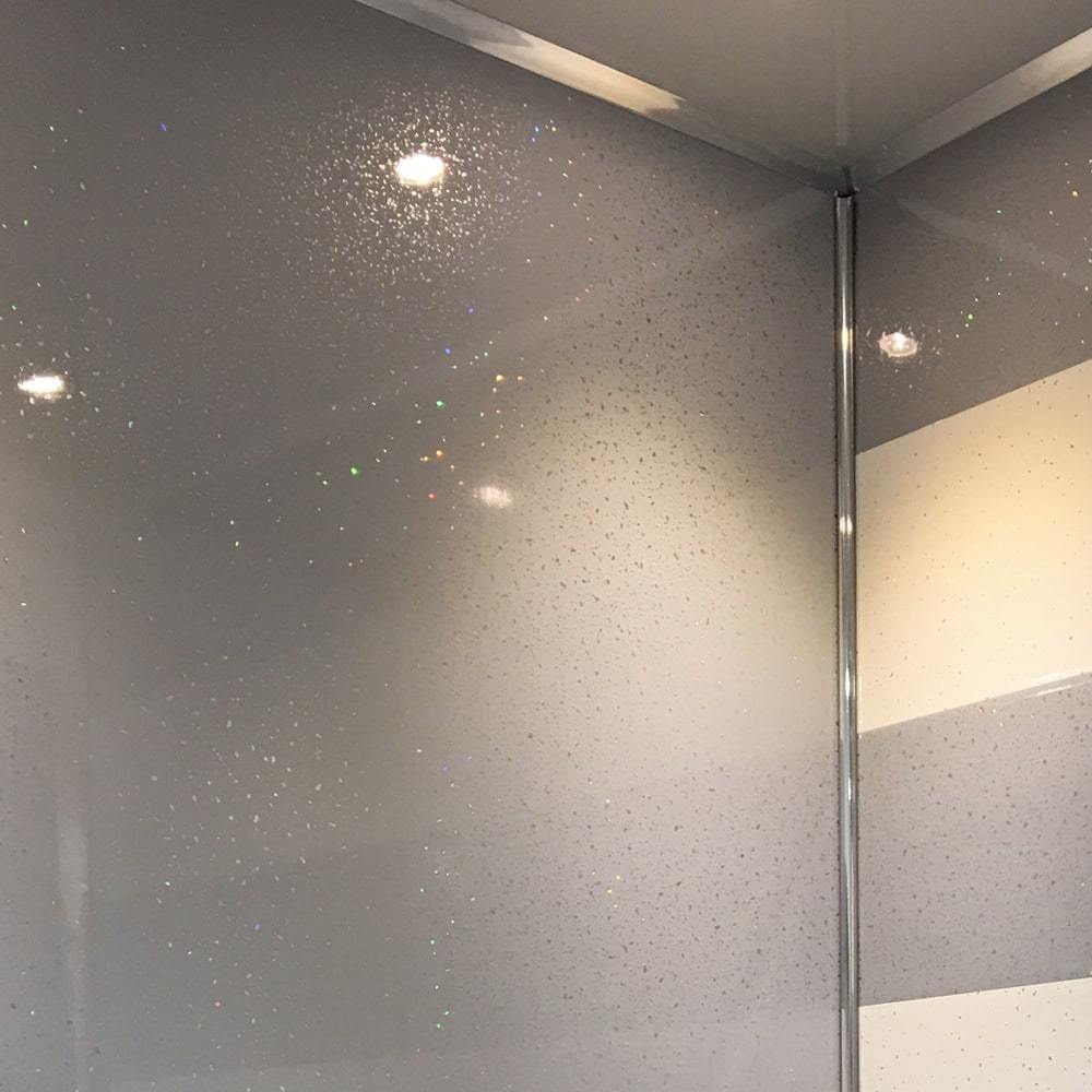 Storm Grey Sparkle 25cm x 270cm Wet Wall Panel – Wet Walls & Ceilings