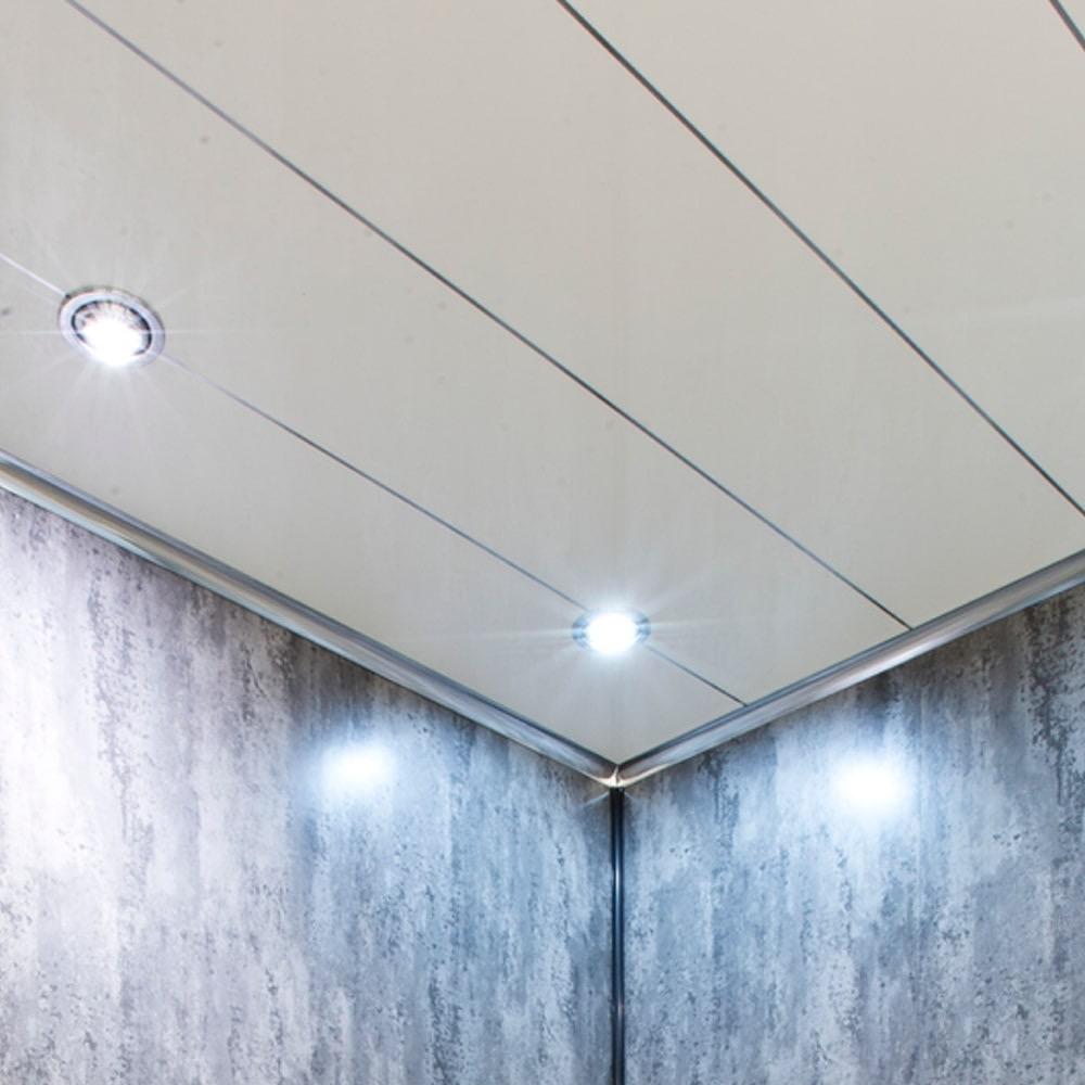 White Gloss And Silver Edge 5mm Thick Ceiling Panels – Wet Walls And Ceilings