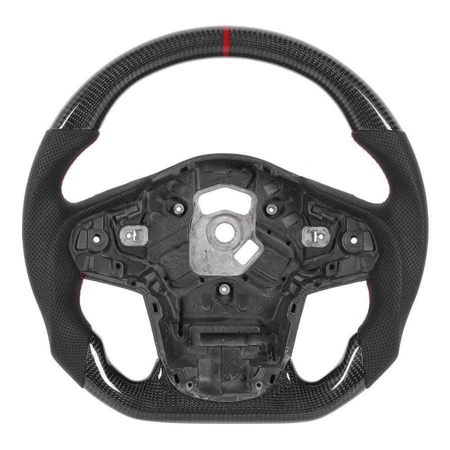 Carbon Fiber Steering Wheel Perforated Leather Fit for 