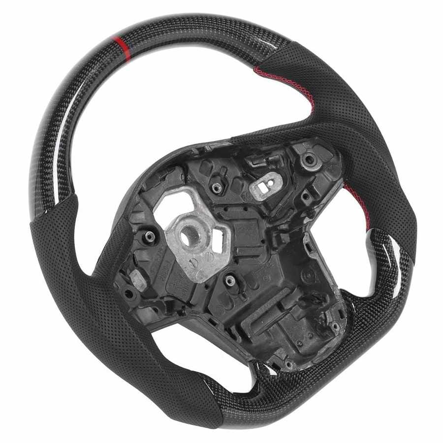 Carbon Fiber Steering Wheel Perforated Leather Fit for 