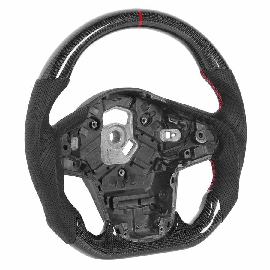 Carbon Fiber Steering Wheel Perforated Leather Fit for 