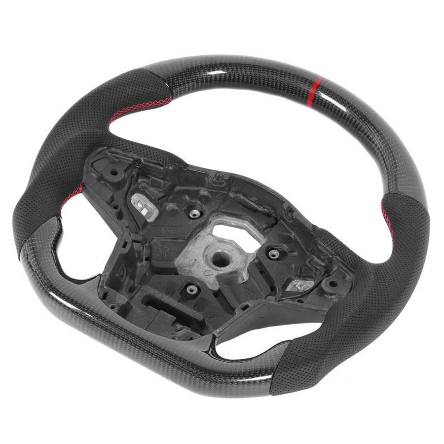 Carbon Fiber Steering Wheel Perforated Leather Fit for 