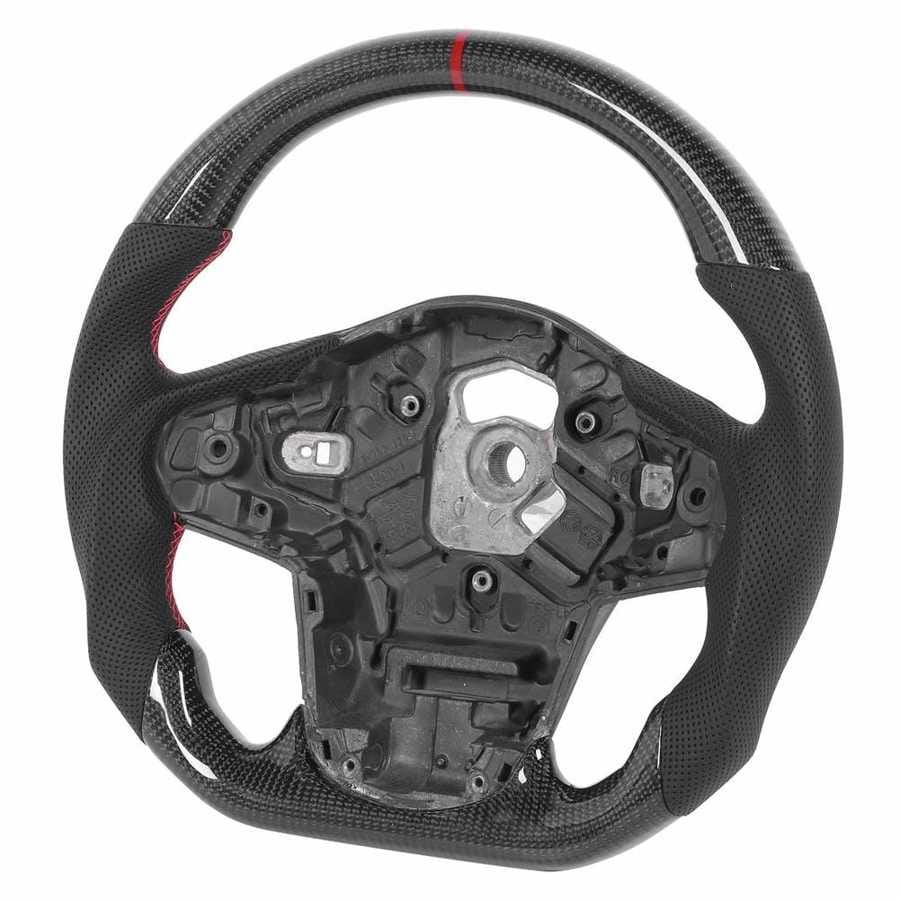 Carbon Fiber Steering Wheel Perforated Leather Fit for 