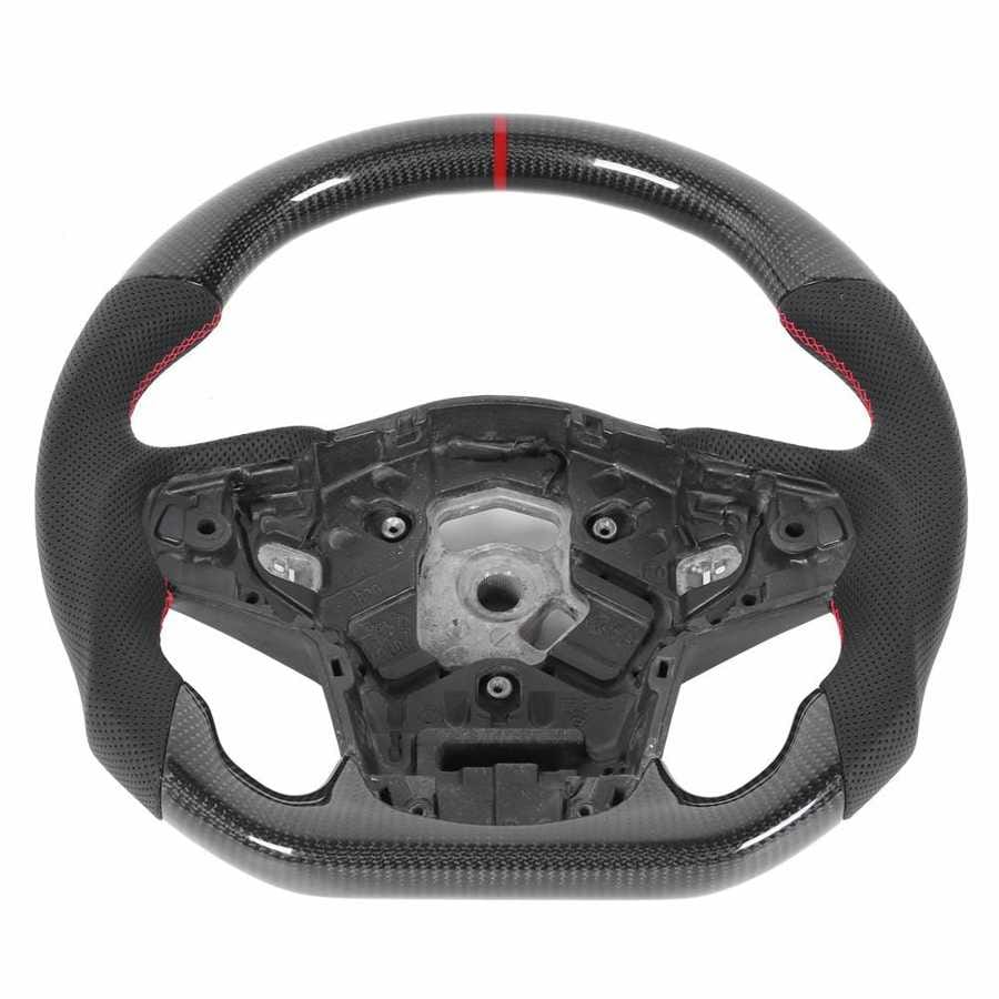 Carbon Fiber Steering Wheel Perforated Leather Fit for 