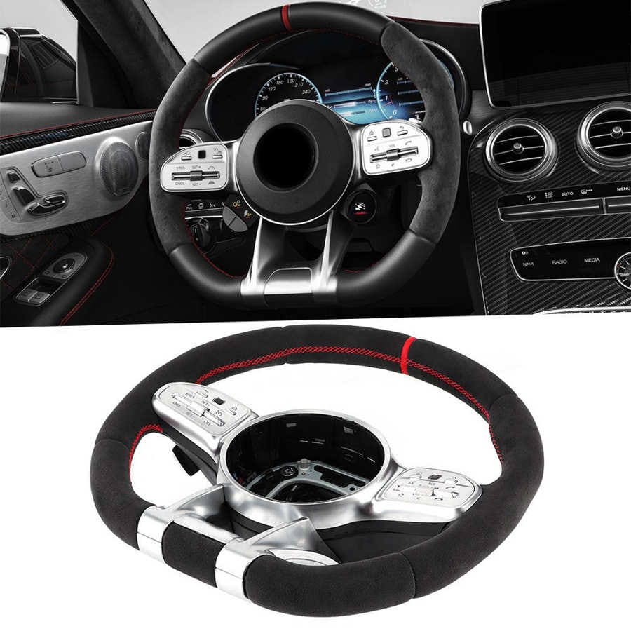 Full Suede Steering Wheel Assembly Fits for Mercedes-Benz 