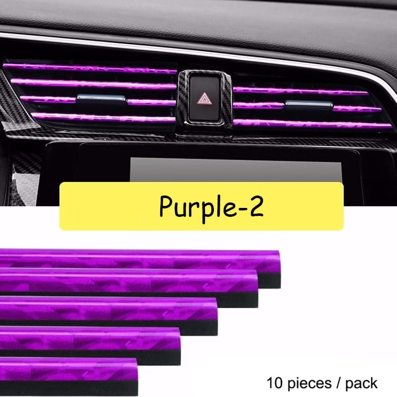 10 Pieces Molding Car Air Vent Trim Strip Air Conditioner