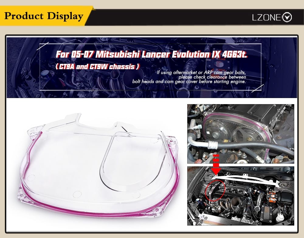 Mitsubishi Lancer EVO 9 Clear Timing cover