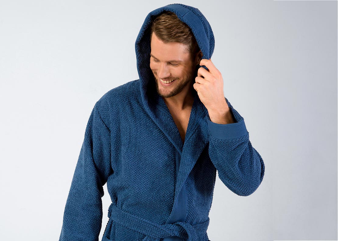 Turkish Cotton Hooded Terry Robes for Men