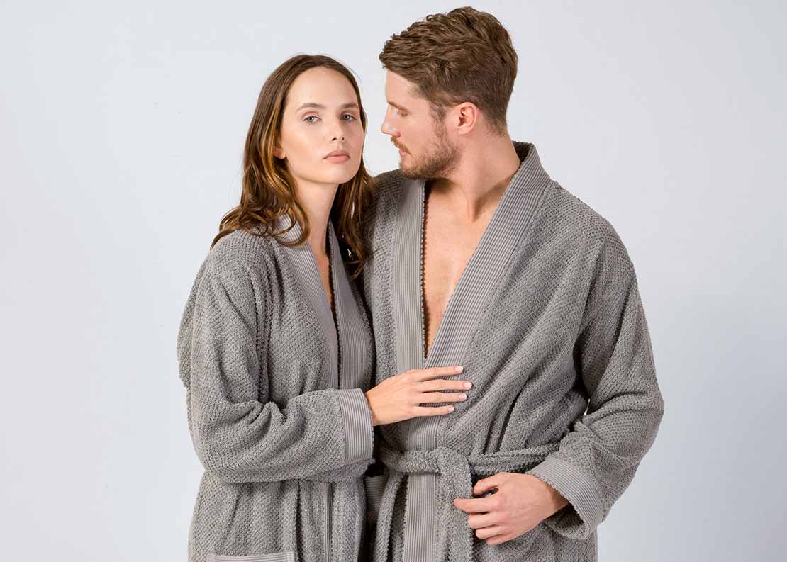 100% Turkish Cotton Terry Kimono Robes for Men and Women