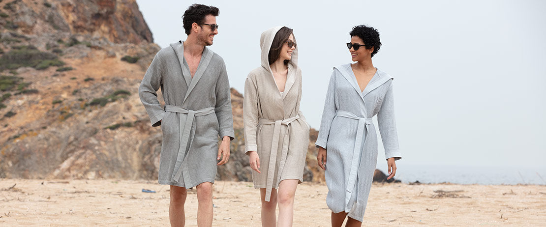 Seyante Turkish Cotton Hooded Waffle Robes for men and women