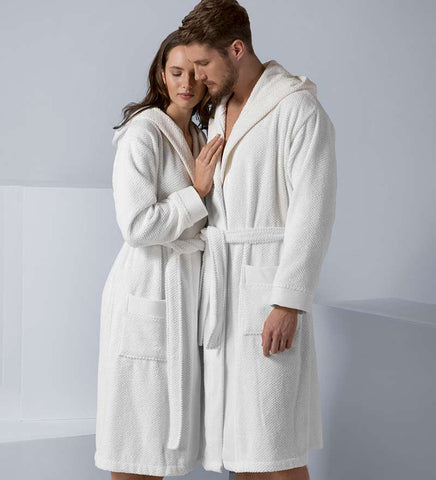 100% Turkish Cotton Hooded Terry Bathrobes for Men and Women