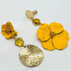 Clip Earrings Yellow Flower | Gold - muze-earrings.com