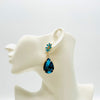 Earrings Aqua Blue Flower | Gold - muze-earrings.com