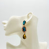 Earrings Aqua Blue Flower | Gold - muze-earrings.com