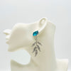 Earrings Aqua Blue Hummingbird | Silver - muze-earrings.com
