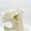Earrings Aqua Blue Starfish | Gold - muze-earrings.com