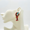 Earrings Aqua Red Lobster | Gold - muze-earrings.com