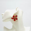 Earrings Big Red Swarovski Flower | Gold - muze-earrings.com