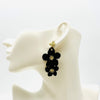 Earrings Black Flowers Bee | Gold - muze-earrings.com